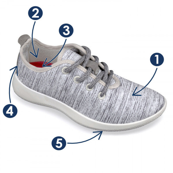 Pantofi sport ortopedici barbati OrtoMed 5002-LA166 gri