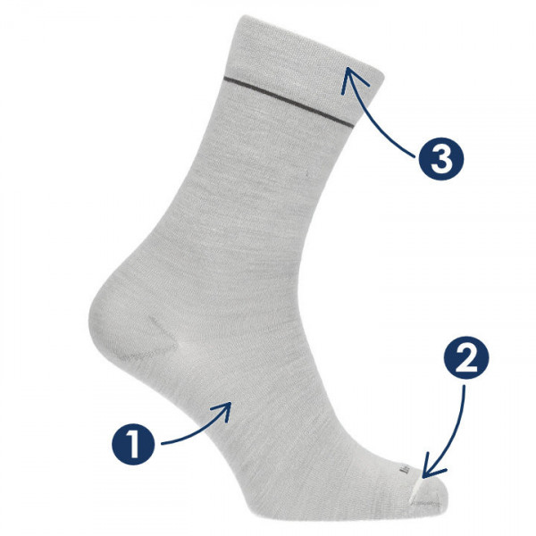 Sosete pentru diabetici, cu lana merinos, SockWell® 96d015 bej