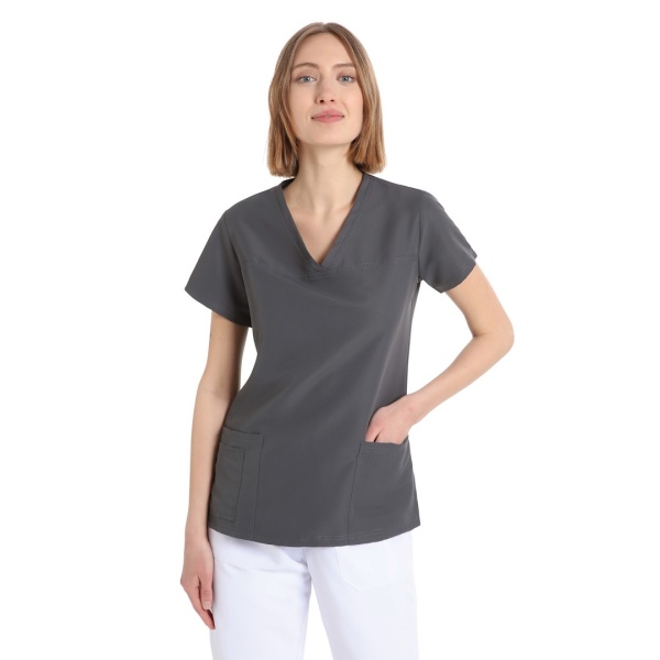 Bluze medicale autoclavabile, Quick Power gri, maneca scurta