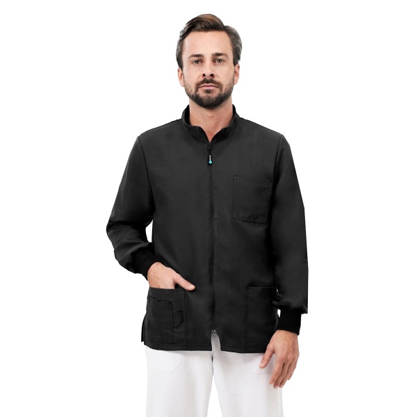 Bluze medicale fara calcare, Quick Next negre, maneca lunga