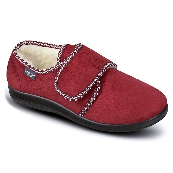 Pantofi de casa, ortopedici, imblaniti, OrtoMed 851-T70 bordo