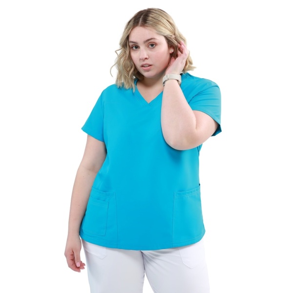 Bluze medicale autoclavabile, Quick Power turcoaz, maneca scurta