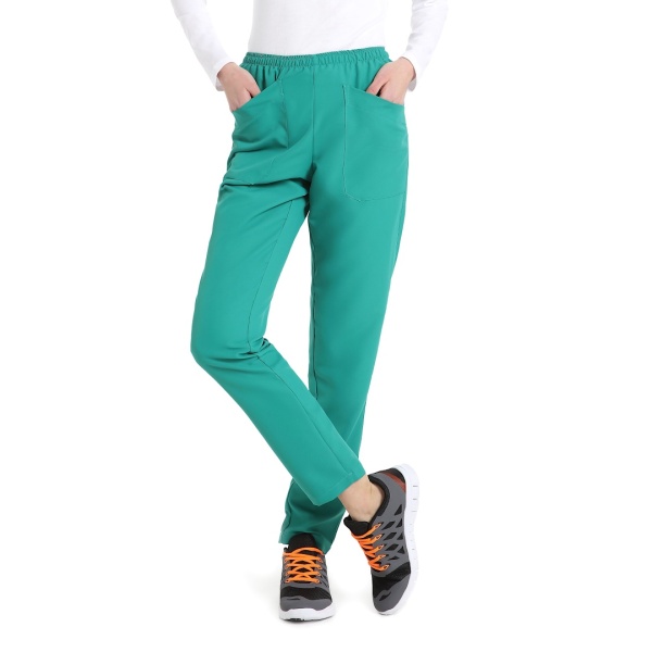 Pantaloni medicali care nu se calca, Quick Fast verde, 100% microfibra