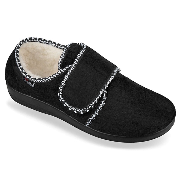 Pantofi de casa, ortopedici, imblaniti, OrtoMed 851-T44 negru
