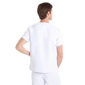 Bluze medicale care nu se calca, Quick Smart albe, maneca scurta, pentru barbati