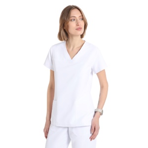 Bluze medicale care nu se calca, autoclavabile, Quick Power albe, maneca scurta