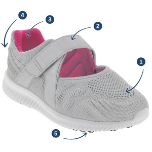 Pantofi sport ortopedici femei Podowell Valba gri