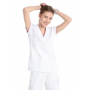 Bluze medicale care nu se calca, Quick Power albe, maneca scurta