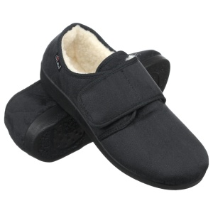 Pantofi de casa, ortopedici, imblaniti, OrtoMed 852-T44 negru