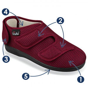 Pantofi medicali pentru femei OrtoMed 6051-T16 bordo
