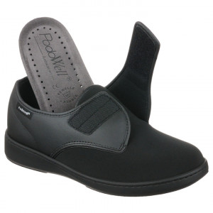 Pantofi medicali pentru monturi femei si barbati PodoWell Alix negru brant detasabil