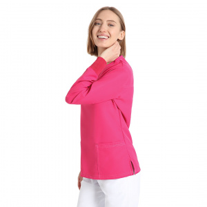 Bluze medicale care nu se calca, Quick® Power fucsia, maneca lunga