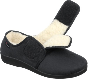 Pantofi de casa, ortopedici, imblaniti, OrtoMed 852-T44 negru