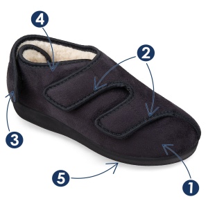 Pantofi medicali, imblaniti, OrtoMed 8051-T44–cu lana naturala