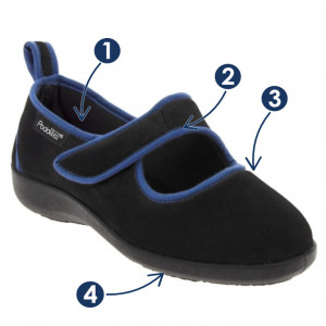 Pantofi sport ortopedici, stretch, pentru femei, Podowell Tarnos negru