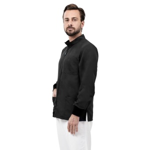 Bluze medicale fara calcare, Quick Next negre, maneca lunga