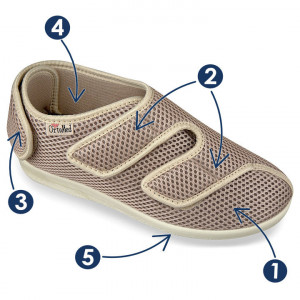 Pantofi medicali calapod lat femei OrtoMed 6051-T22 bej