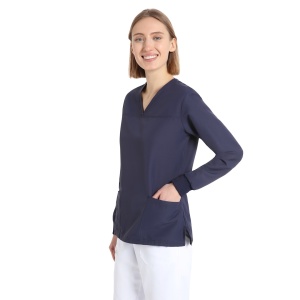 Bluze medicale care nu se calca, Quick Power bleumarin, maneca lunga