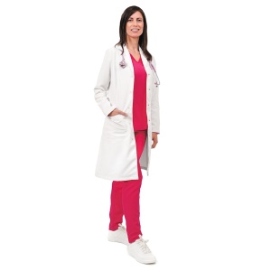 Halate medicale albe, autoclavabile, femei, Quick Ready, maneca lunga