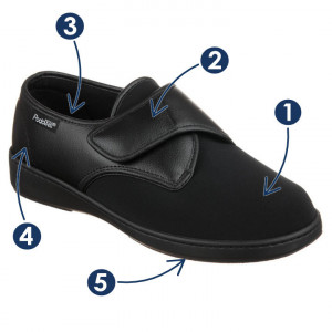 Pantofi medicali stretch pentru barbati PodoWell Ajaccio negru