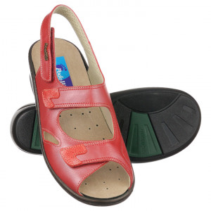 Sandale ortopedice, pentru Hallux Valgus, PodoWell Dina Rosu regabile cu arici