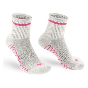 Sosete alergare, talpa flausata, BonnySilver® 303K gri fucsia