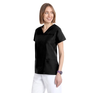 Bluze medicale autoclavabile, Quick Power negre, maneca scurta
