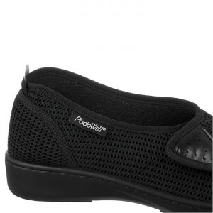 Pantofi ortopedici decupati pentru femei PodoWell Allure negru detaliu
