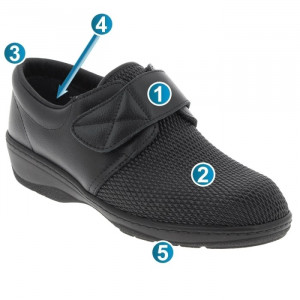 Pantofi ortopedici, pentru Hallux Valgus, PodoWell Psyche negru