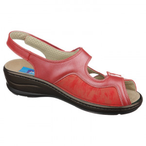 Sandale ortopedice, pentru Hallux Valgus, PodoWell Dina Rosu stretch pe interior