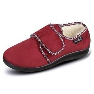 Pantofi de casa, ortopedici, imblaniti, OrtoMed 851-T70 bordo
