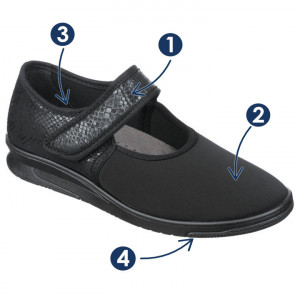 Pantofi ortopedici pentru Hallux Valgus Podowell Neva negru