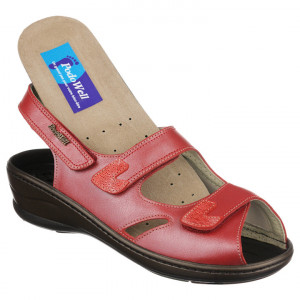 Sandale ortopedice, pentru Hallux Valgus, PodoWell Dina Rosu brant detasabil
