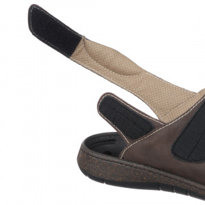 Sandale ortopedice piele si stretch pentru barbati pentru fasciita plantara, Hallux Valgus, PodoWell Howard reglabile la calcai