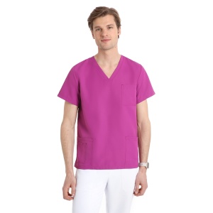 Bluze medicale care nu se calca, Quick Smart mov, maneca scurta, barbati