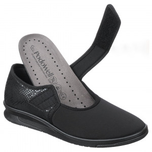 Pantofi ortopedici pentru Hallux Valgus Podowell Neva negru bareta reglabila