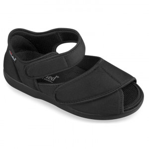 Sandale medicale stretch calapod lat pentru femei OrtoMed 551-T77 negru