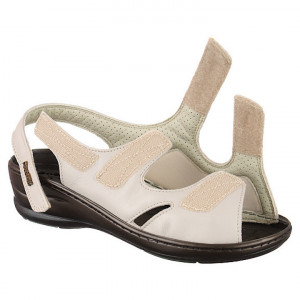 Sandale ortopedice, pentru Hallux Valgus, PodoWell Dina Bej barete reglabile cu arici / scai