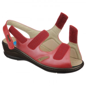 Sandale ortopedice, pentru Hallux Valgus, PodoWell Dina Rosu reglabile cu arici scai