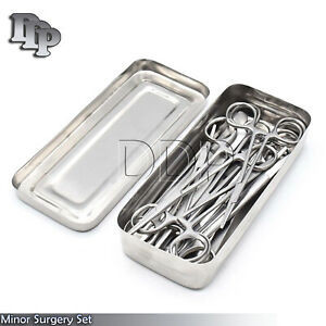 Opsta hirurgija set instrumnata sa kutijom za sterilizaciju,Set of 13 Pieces Basic Minor Surgery Kit Steel Box Surgical Instrument