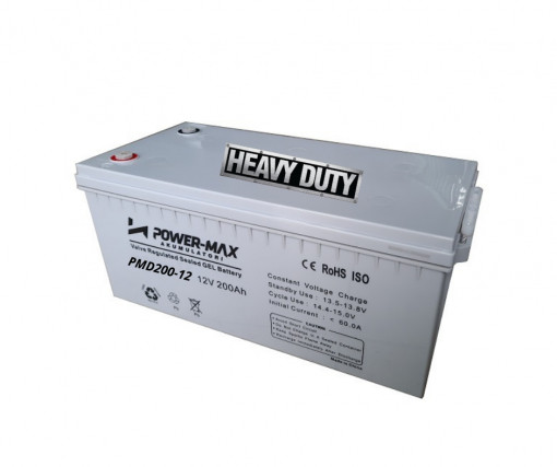 AKUMULATOR POWER-MAX PMD200-12 GEL, 12V 200A Heavy Duty