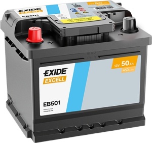 Exide Excell EB501 12V 50Ah L+