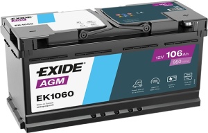 Exide Start&Stop AGM Radial EK1060 12V 106Ah