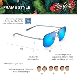 Maui Jim 605 -17 GREY SHARK'S COVE TITANIUM SILVER - Img 4