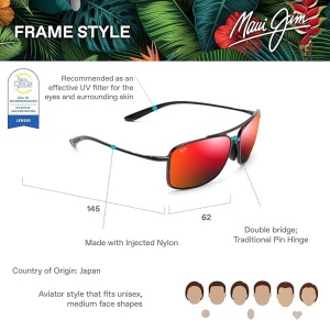 Maui Jim RM437 -04T HAWAII LAVA KAUPO GAP RED BLACK - Img 4