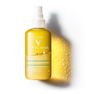 Apa cu protectie solara SPF 50+ pentru fata si corp Capital Soleil, 200 ml, Vichy