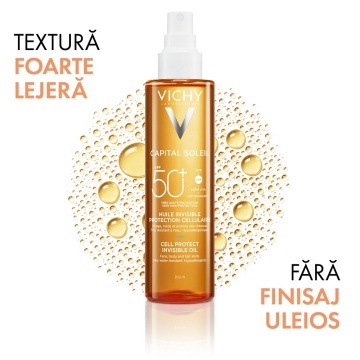 Ulei invizibil SPF50+ Cell Protect Capital Soleil, 200ml, Vichy - Img 4