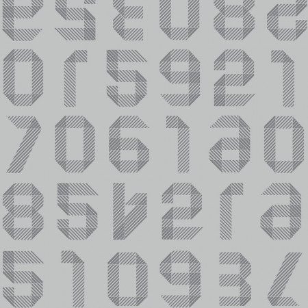 Linoleum Covor PVC ACCZENT EXCELLENCE 80 - Origami Numbers LIGHT GREY