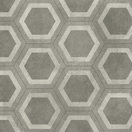Covor PVC antiderapant AQUARELLE FLOOR - Honeycomb Tile GREY