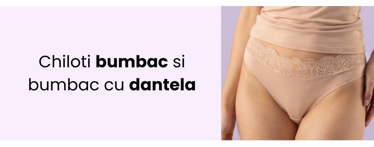 chiloti femei din bumbac si dantela